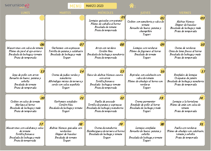 MENU MARZO CTH
