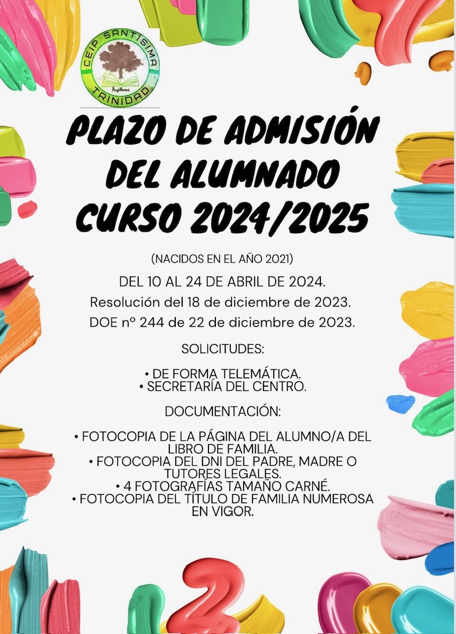 CARTEL ADMISIÓN 2024 2025
